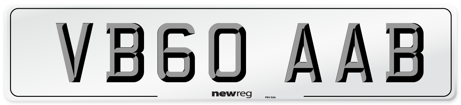 VB60 AAB Number Plate from New Reg